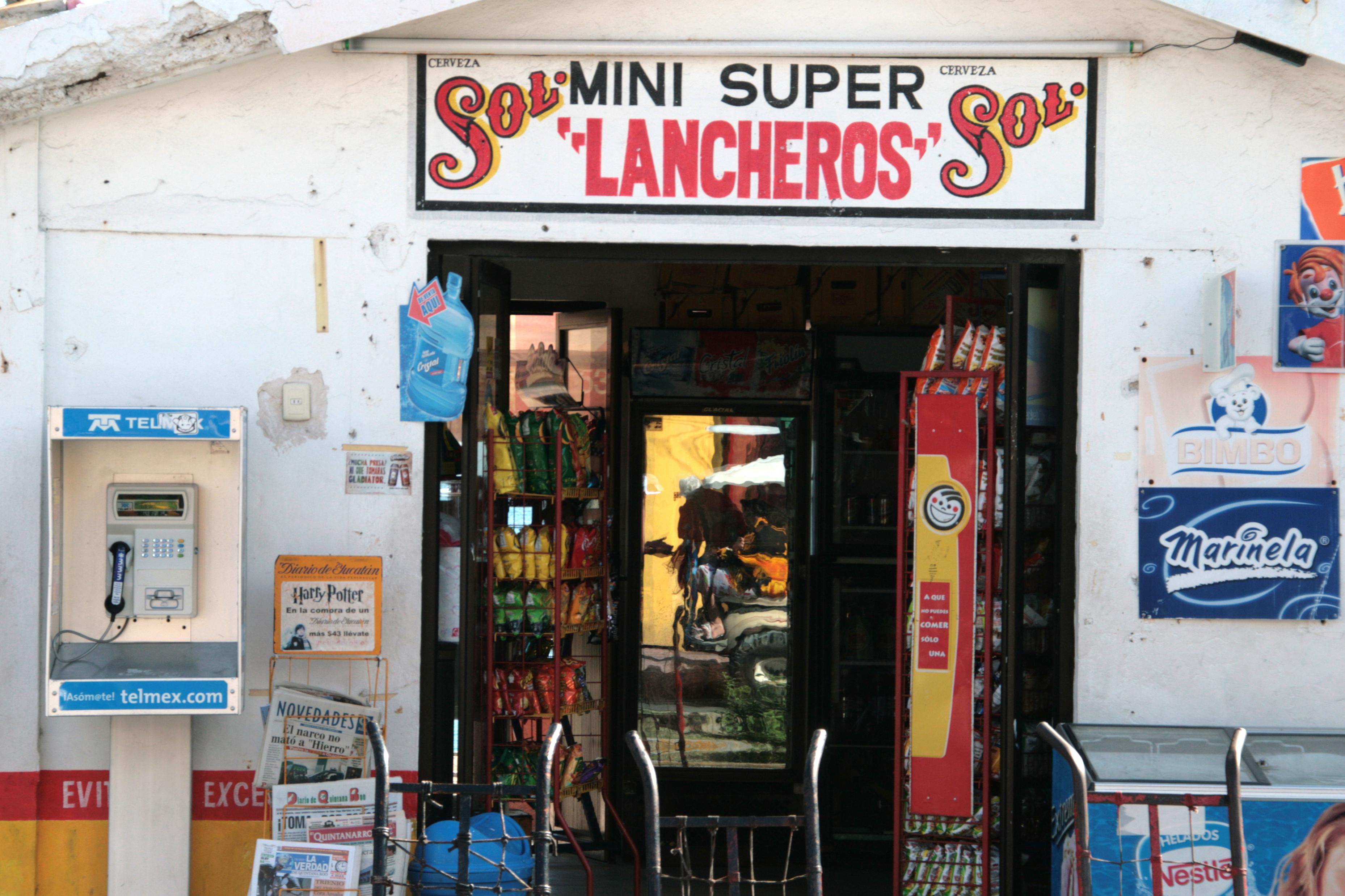 A small supermarket from Isla Mujeres contains everything a human can need.